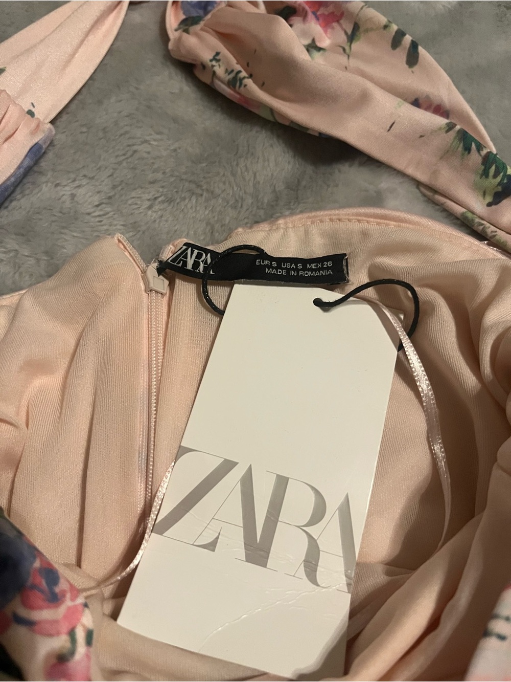Zara Blush Pink Floral Halter Mini Dress - Picture 3 of 5
